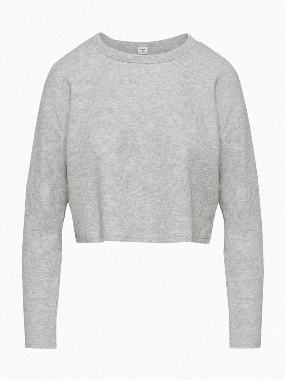 Aritzia TNA Baby Waffle Knit Long Sleeve Top XS Grey Matching Sweatpants Availab